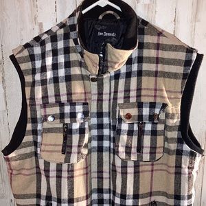 A 4X wool vest a tan plaid color